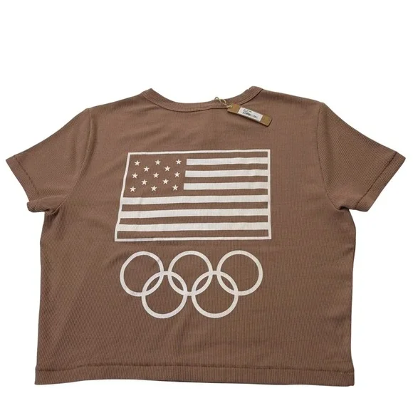 SKIMS Soft Lounge Rib Cropped T-Shirt + Leggings Set Team USA Sienna M/L - Picture 4 of 14